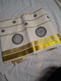 Kerala Kasavu Saree with Circle Motif and Gold Zari Border